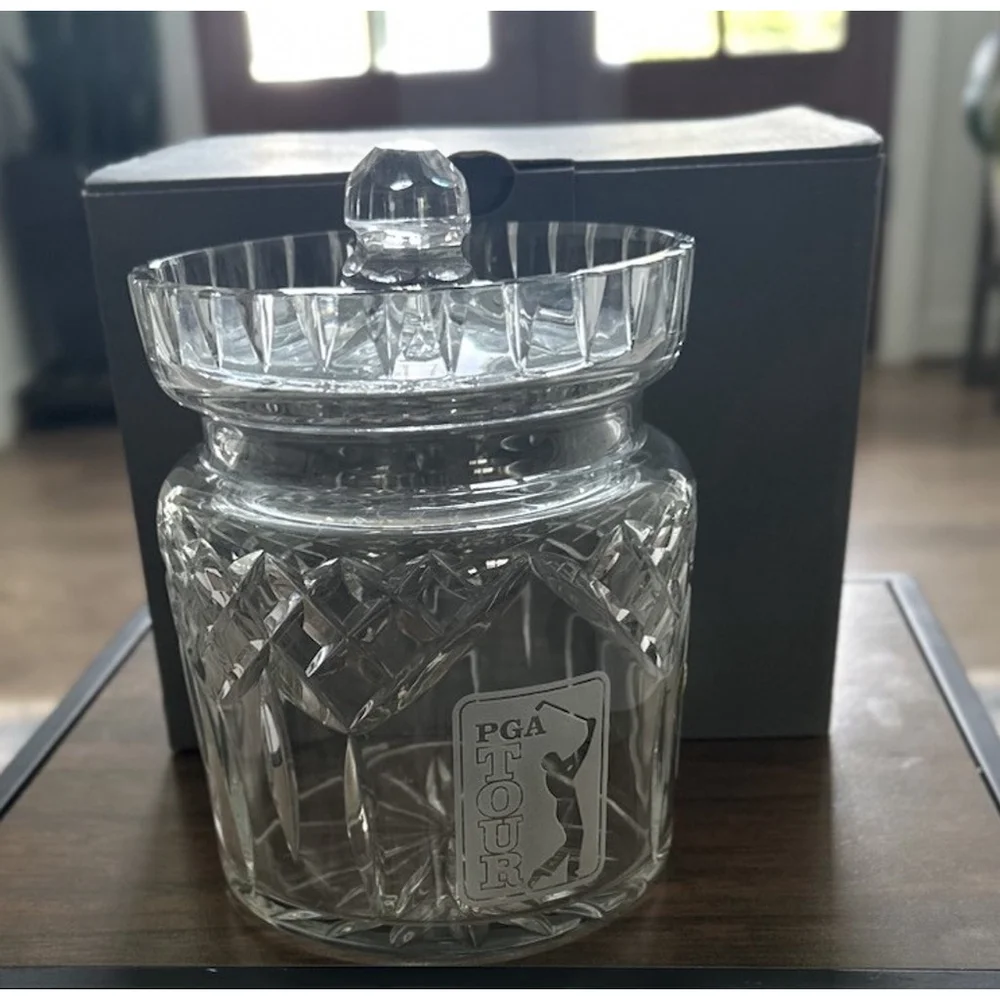 Waterford PGA Tour Crystal Lismore Round Biscuit Barrel Lid & Original Box RARE